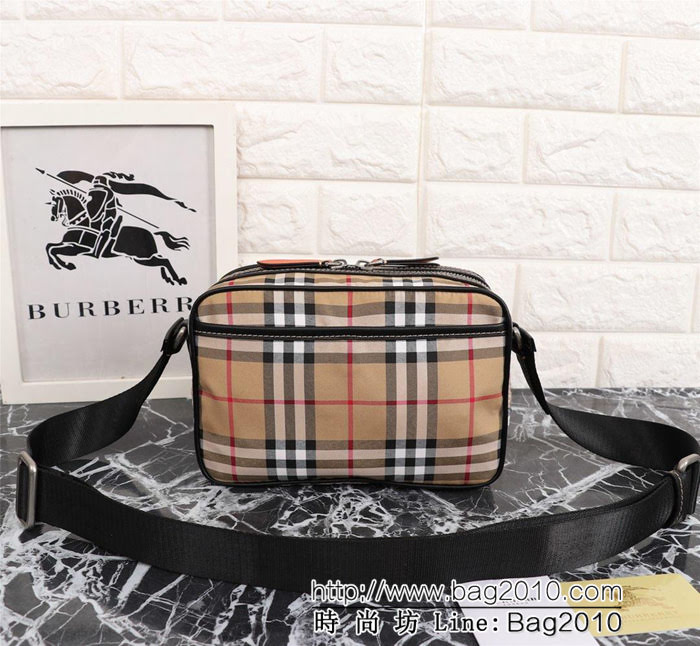 BURBERRY巴寶莉 Vintage復古格紋 斜背包 相機包  Bhq1113